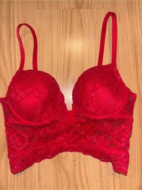 La SENZA Red Lace Longline Underwire Bra